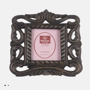 Black Carved Wooden Photo Frame 4x6 in